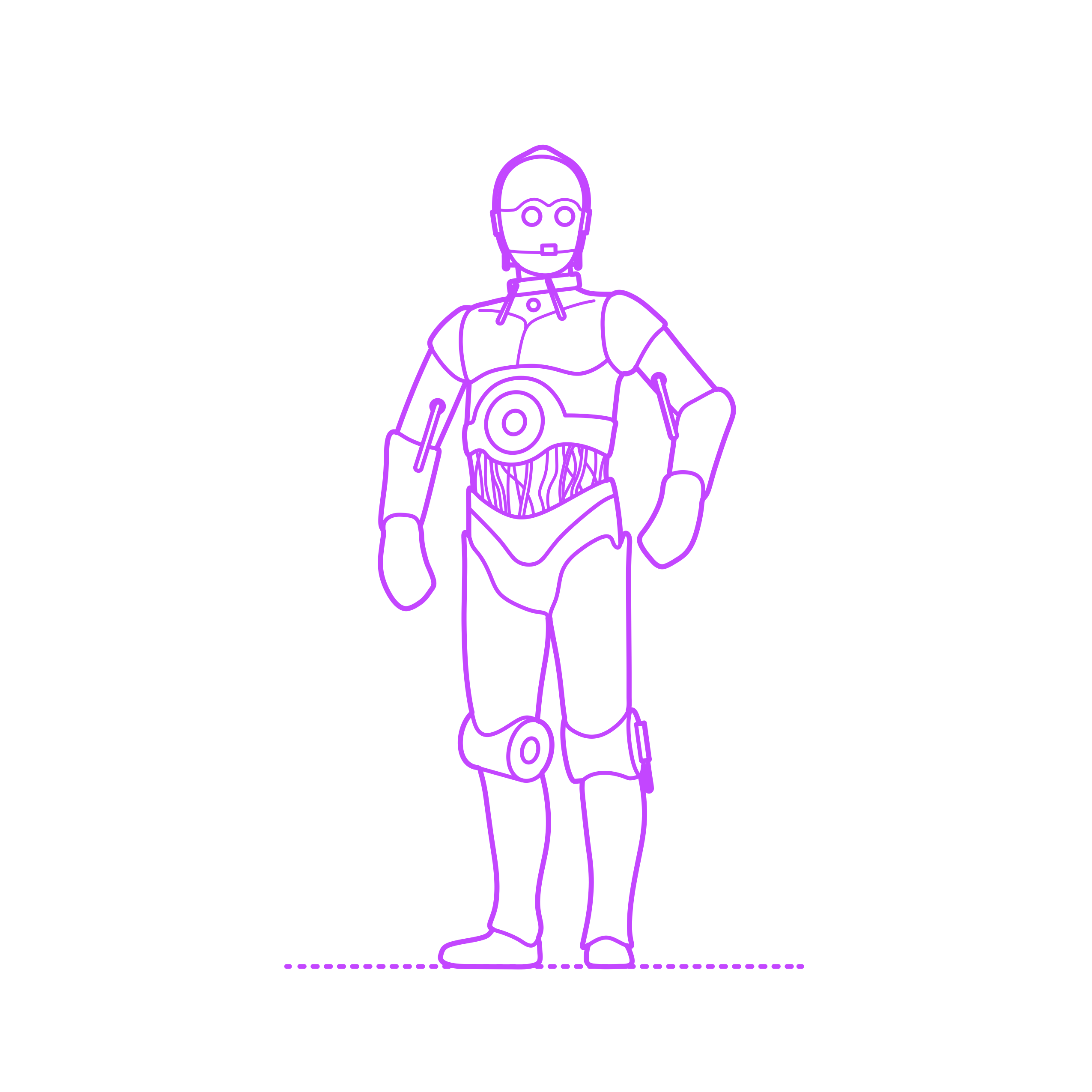 Pop Culture Star Wars C 3Po Outline Svg Vector Free Vectors
